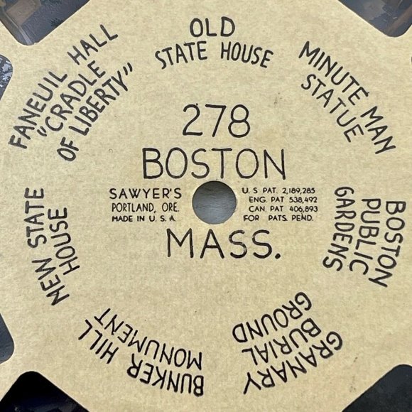 Vintage View-Master Reel 278 Boston Mass. (Hand Lettered) - Picture 1 of 5